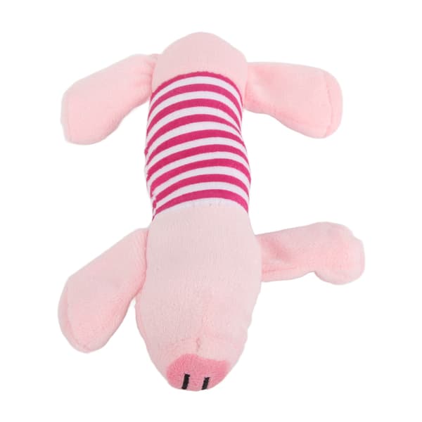 Knirkende rosa grisebamse leketøy for valper