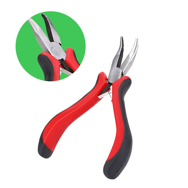 Peruk Connector Kit Tång Krokögla nål med 500 st mikroringar hårförlängningsverktyg Brun