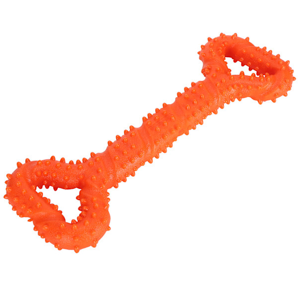 TPR Hund Tuggleksak Benform Tänder Rengöring Stick Husdjur Interaktiv Molar Leka ToyOrange