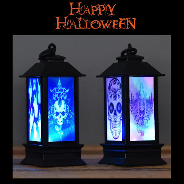 Halloween LED dekorativ lykta Batteridriven bordslampa Halloween festdekoration