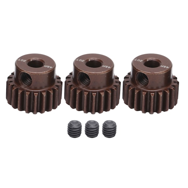 3 stk. RC 3,175 mm 48DP 20T stålpiniongearsæt til 1/10 RC bil børsteløs børstet motor