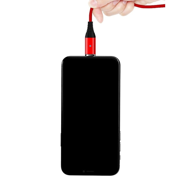 Magnetisk USB-datakabeltype C-kabel 2.4a hurtigladekabel Red