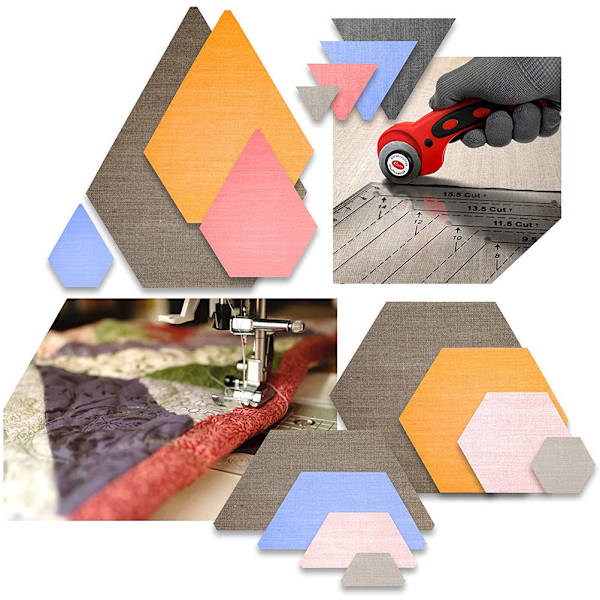 4 pcs/set Sewing Ruler Acrylic Handmade Quilt Templates Stencil Ruler Triangles Hexago Patchwork Rulers DIY Sewing Tools