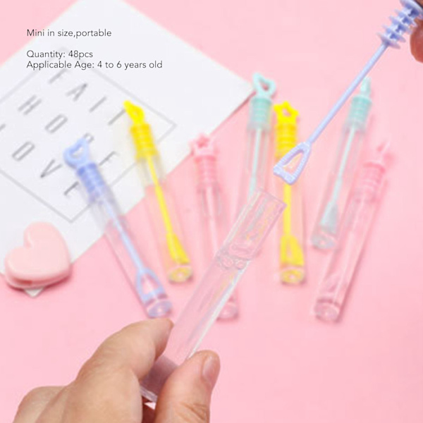 48 ST Bubble Wand Plast Bubbellim Miljöskydd Bubbelblåsrör för 4 till 6 år gamla barn