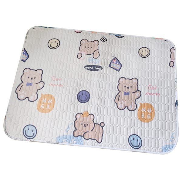 Urinmadrass 2-sidigt skyddsskyddsskydd Läcksäkert Halkfri Tvättbar vattentät renad bomull Happy Bear M