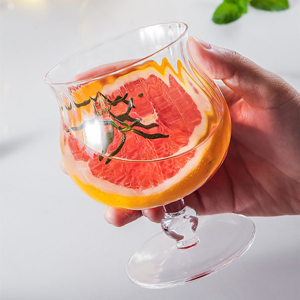 Retro drikkeglasskopp Varmebestandig Elegant dessertkopp for is 300 ml Kapasitet Gullfarget