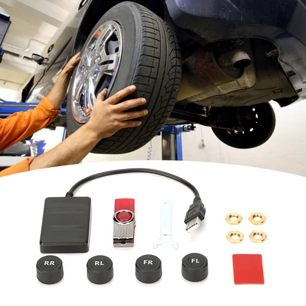 Bil USB Dekktrykksovervåkingssystem TPMS Overvåkingsalarm med Ekstern Sensor for Android Navigasjon