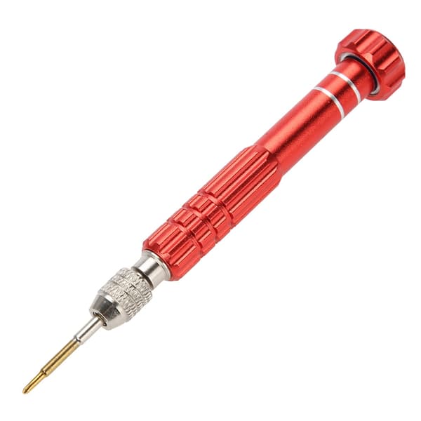 Screwdriver Handle with 5 Precision Bits Phone Glasses Watch Repair Tool Kit (Red)