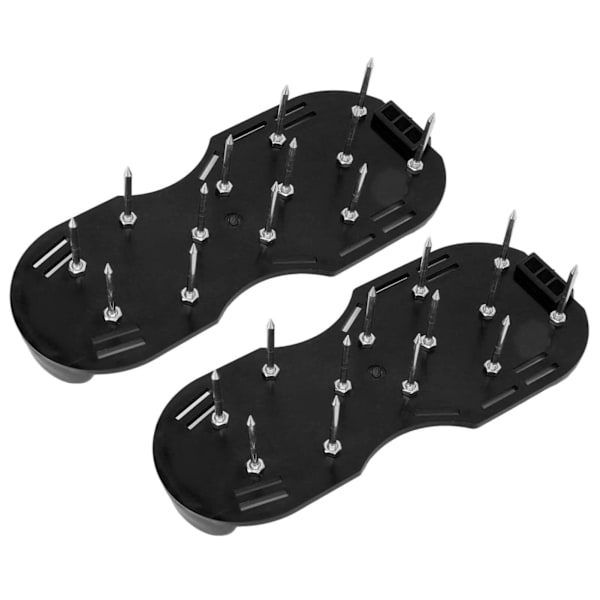 Græsplæne Pigge Sko Trekant Spænde Remme Græsplæne Aerator Pigge Sko Scarifiers Sko til Have Sort