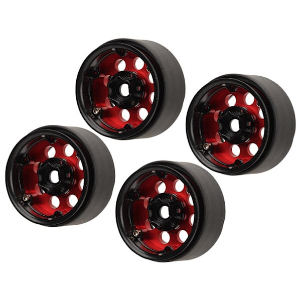 4 stk RC hjulfelg 1,9 tommer aluminiumslegering stabil RC bil hjulnav for Axial SCX10 II III Rød