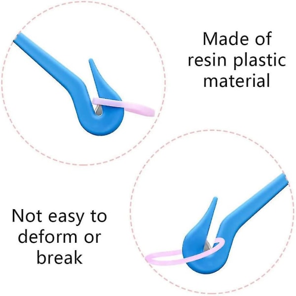 2 stk Plastic Elastisk Hårbånd Remover Bærbar Hårbånd Cutter (blå + Rose Rød)