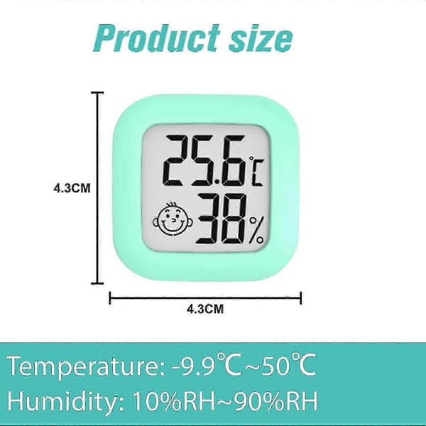 2 stk. indendørs LCD-termometer hygrometer, digitalt indendørs termometer, bærbart temperatur- og fugtighedsmonitor 2 stk. blå