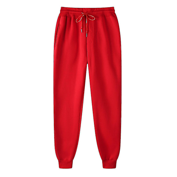 Röda herrbyxor Hip-hop vadderade sweatpants leggings casual byxor