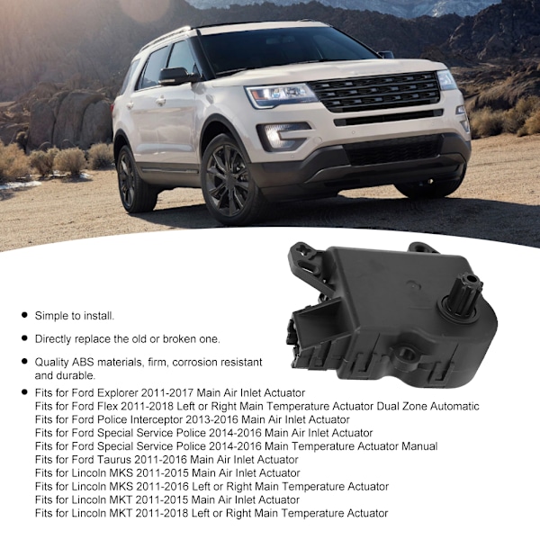 Lämpötilan sekoitusventtiilin ohjain AA5Z19E616C Sopii Ford Explorer/Flex/Lincoln