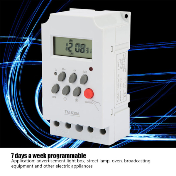 TM630A Mini LCD Digital Microcomputer Kontroll Ström Timer Switch (12V DC)