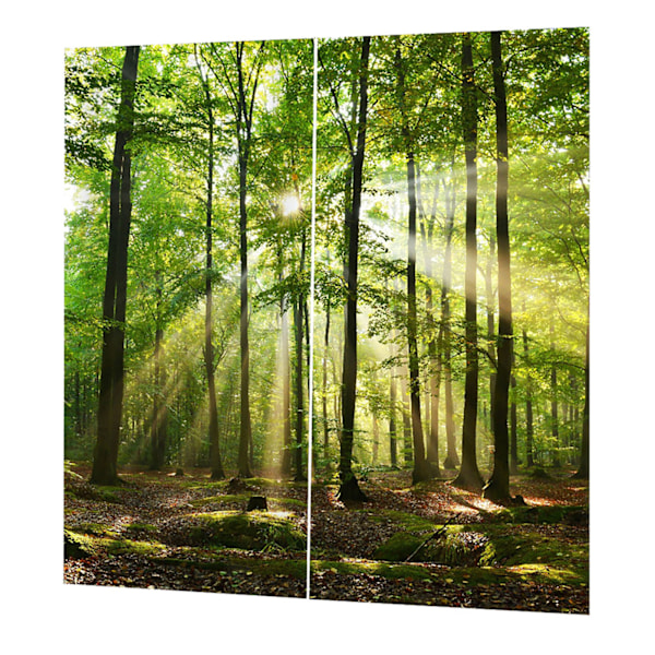 Skog Sollys Trykte Gardiner for Balkong Soverom Stue Vinduer 150 * 166cm