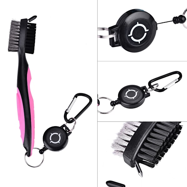 Multipurpose Retractable Groove Golf Club Ball Cleaner Rengöringsborste Tillbehörsutrustning