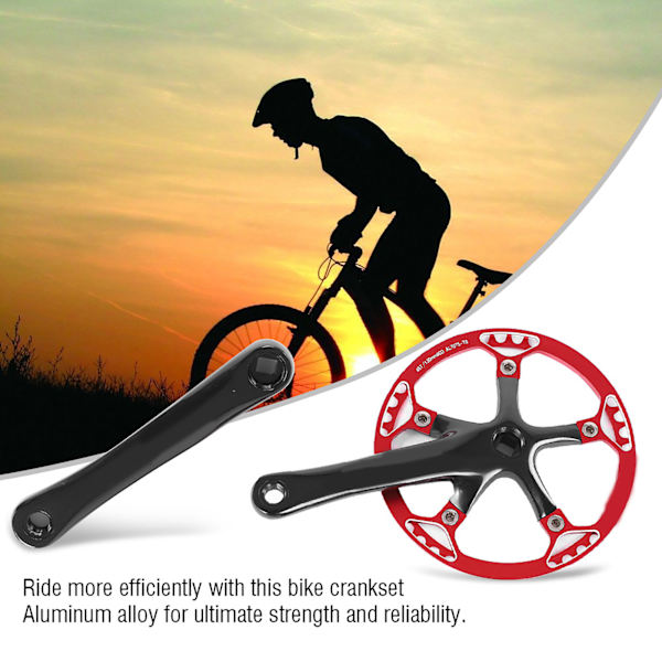 Meijun Cykelkrank 170mm Cykelkæde Hjul Kædesæt 45T 47T (sort rød 45T)