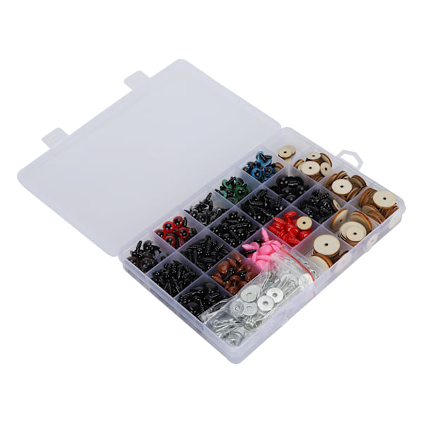 372 st Plastögon och Näs-paket Säkerhets DIY Hantverkskit Set med 50 Set Leder Förvaringslåda