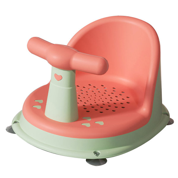 Babybadekarssæde Justerbar Ergonomisk Anti-Skrid Sikkerhedsbadesæde med Stærke Sugkopper Orange