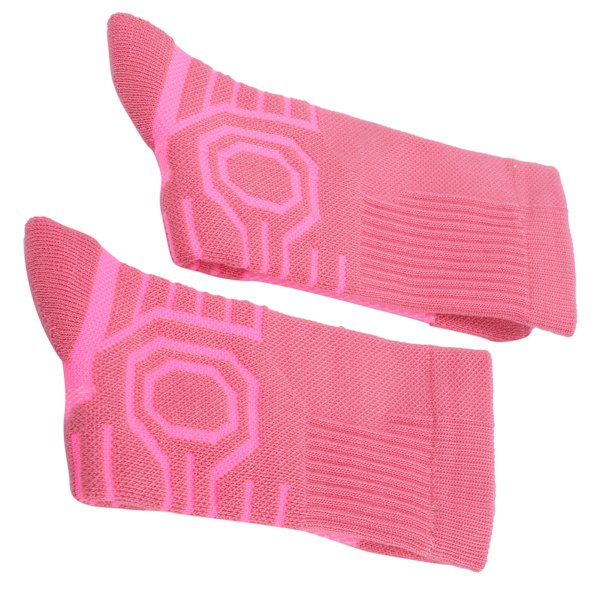 1 par Sports AntiSlip strømper Åndbar Basketbold Fodbold Atletiske beskyttelsesstrømper (pink)