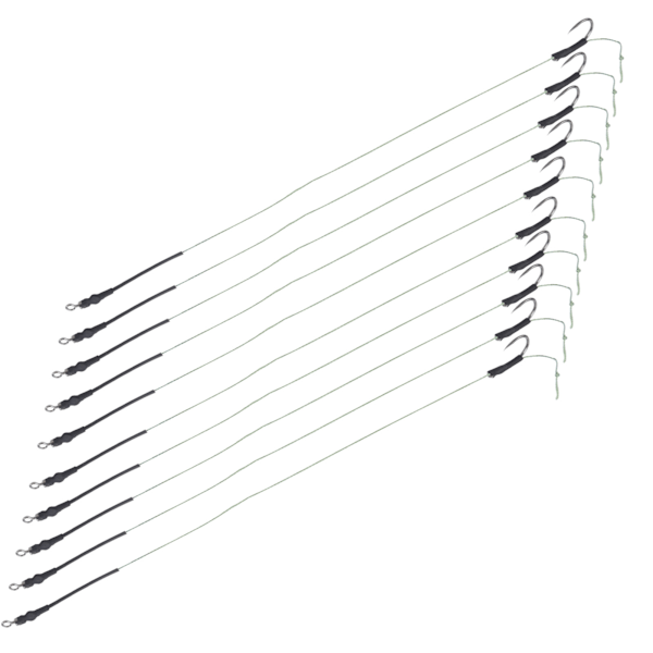 5 Sett Karpfiske Hårrigger Line Metallkroker Agn Tråd Krok Rigger Fisketilbehør 12#
