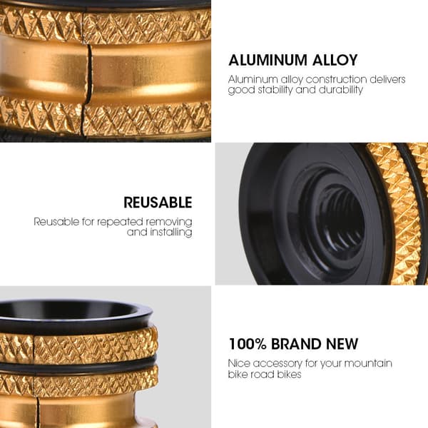 Expanderplugg för styrlager i aluminiumlegering för 28,6 mm kolfibergaffel (Guld)