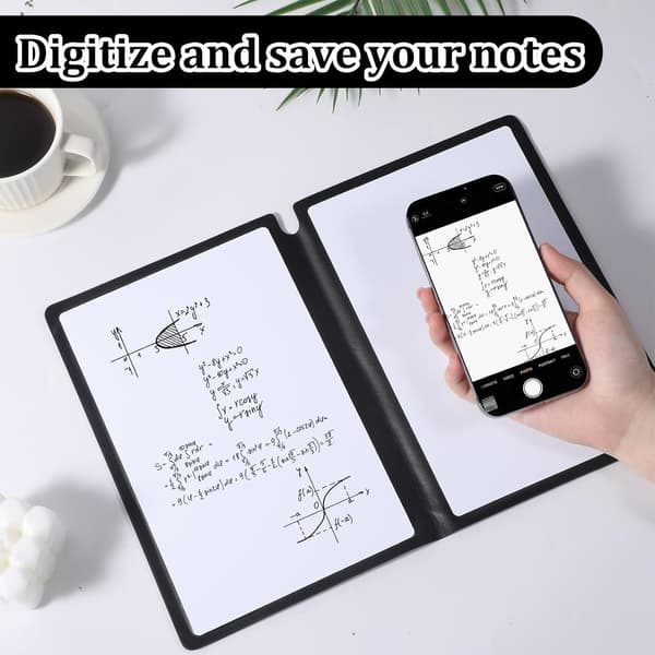 Ny A5 whiteboardtavle, genanvendelig foldbar whiteboard-notesbog til forretning, kontor, skoler og hjem, grå gray