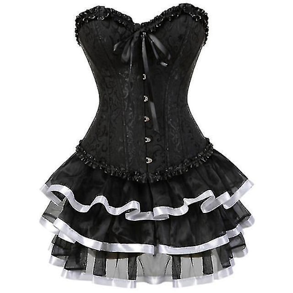 Valkoinen Tutu-korsettimekkosetti naisille Plus Size 7XL