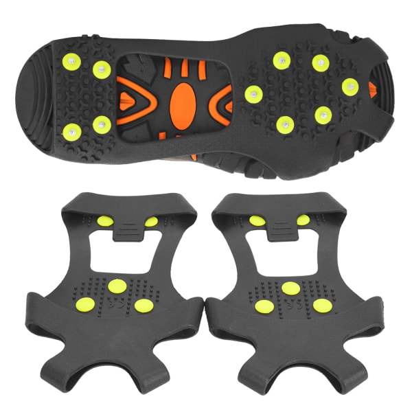 1 par Universal 10-tands Anti-Slip Is Pigge Sko Greb Spikes Crampons Stegjärn til Vandring Klatring XL:43-45