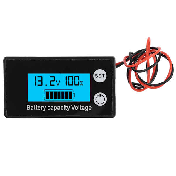 JX-6133 LCD DC-spændingsmåler Vandafvisende Batterikapacitetstester Spændingsmonitor DC8-100VBlå