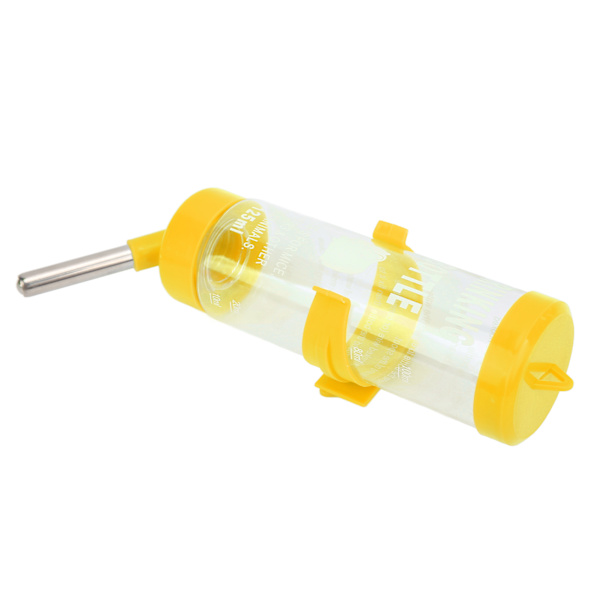 Hamster Vattenflaska Dispenser Automatisk Drickfritt Hamster Dricksfontän för Smådjur Gul 125ML