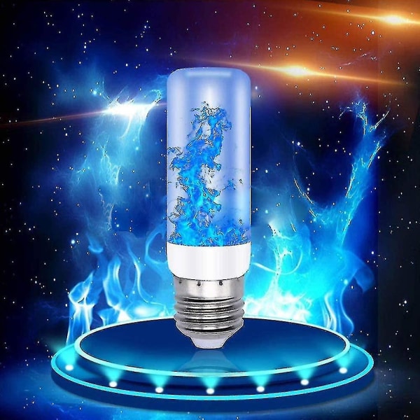Led Flamme Effekt Lyspærer 3 Modi Flikkerende Vuurlamp E27 Standard Base Festival Fest Decor blue