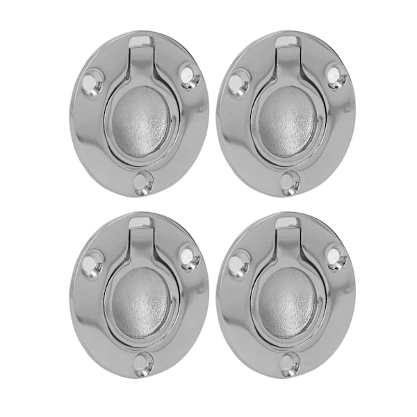 4pcs M5 Flush Ring Pull, Round, Durable Stainless Steel, Marine Deck, Boat, Recessed Handle, Round Deck