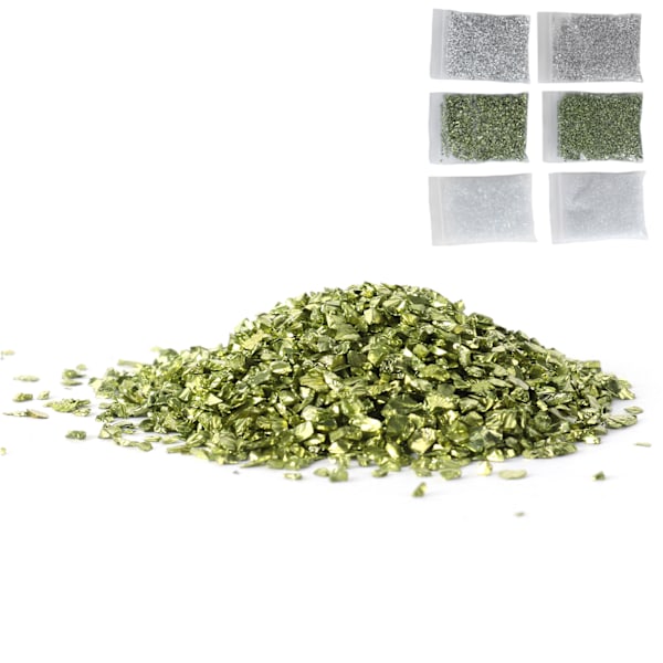 Krossat glas oregelbundet mögelfyllmedel Glitter för Nail Art Craft Vas Filler Gör själv smycken Göra dekoration