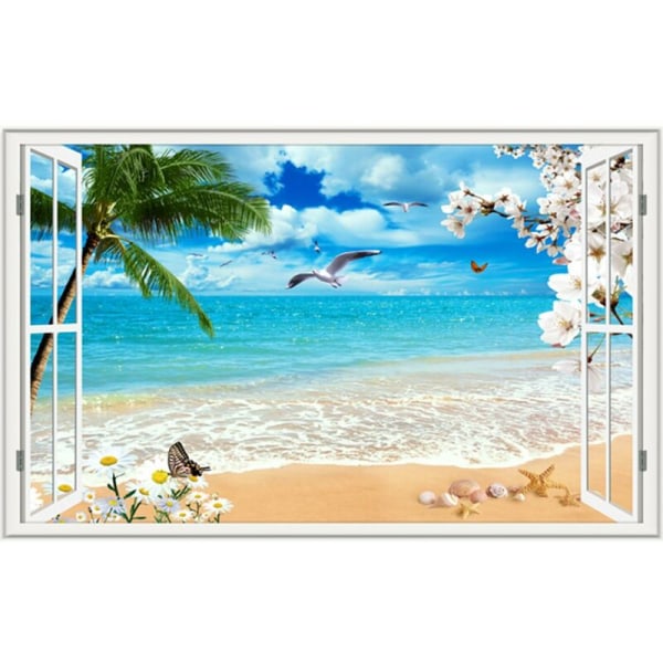 Summer Seascape Dreamy Beach Haloes 3D Fotografi Baggrunde Foto Video Fotografi Studio Cloth Props Baggrund, model: 9