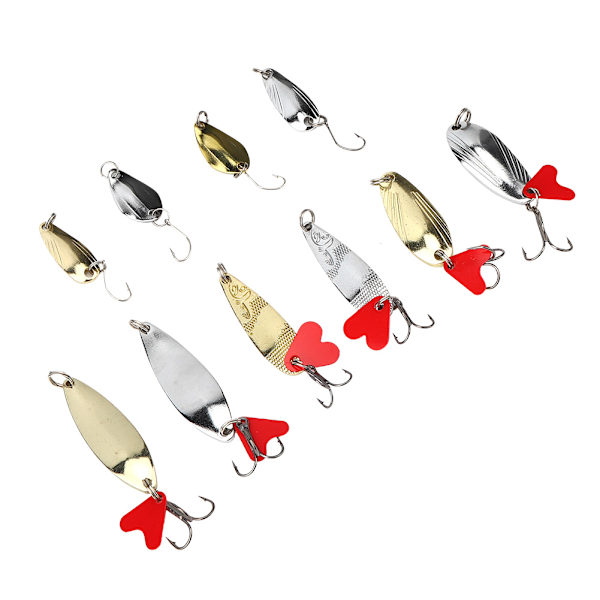 10st paljetter Fiskedrag Kit Hårt konstbete med krokfisketillbehörXLT-4