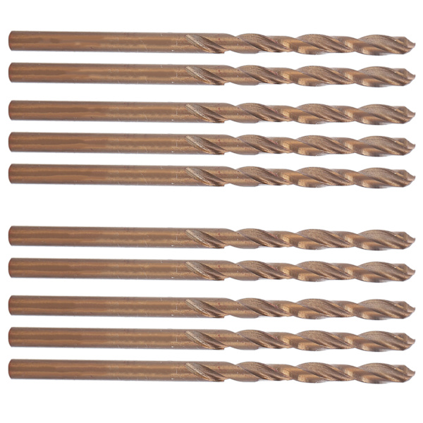 10 st HSS spiralborr parallellt skaft Spiral räfflad Ti Plating Manuell plåtstansverktyg 3,0 mm