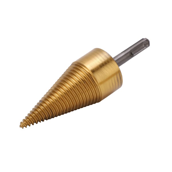Twist Wood Splitter Wood Cone Punch Borrkrona Runt skaft TiPlating Split Tool 42mm L