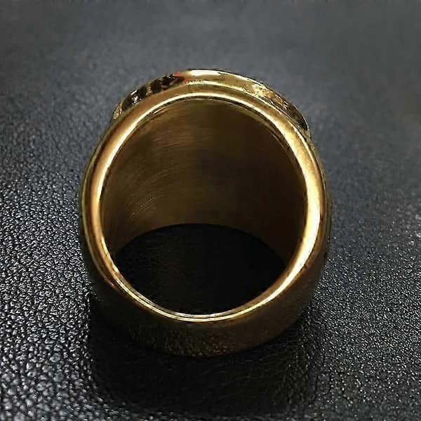 Ny rustfri stålring CSPB Cross Gull Herre ring i rustfritt stål gold 13