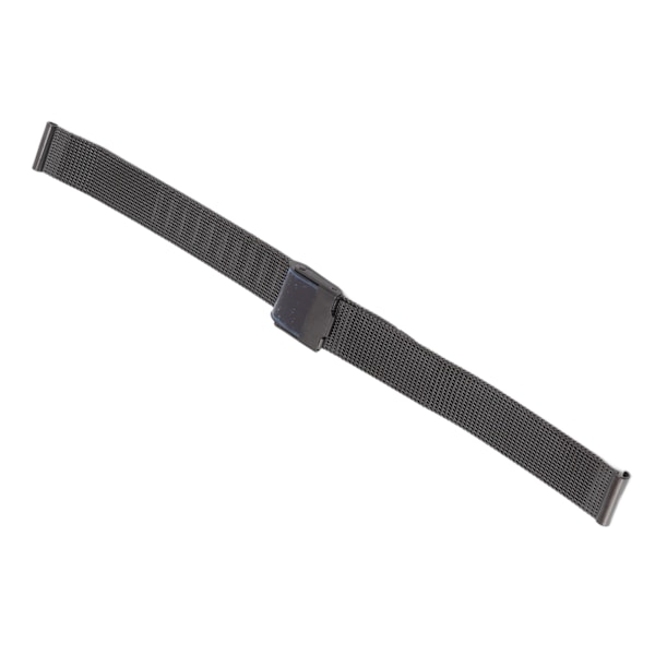 Mesh vävt klockarmband i rostfritt stål Herr Dam Justerbar ersättningsurrem Tillbehör Svart 0,47 tum