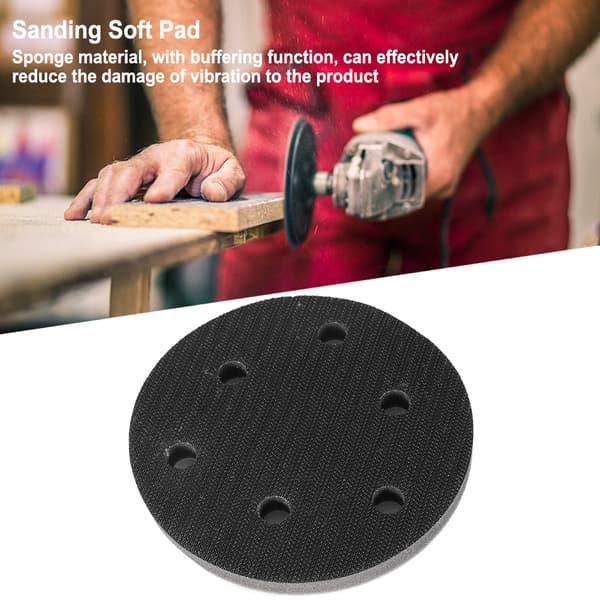125 mm Interface Pad Poleringssvamp Bagplade 6 Huller