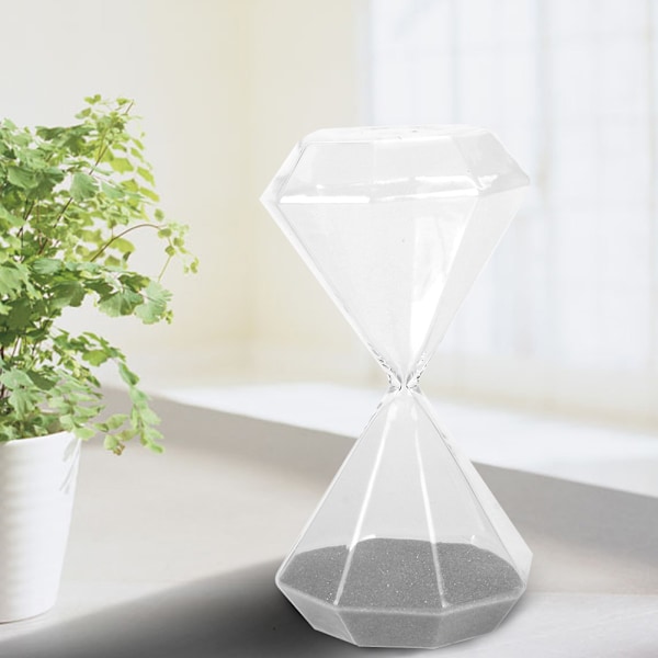 15 Minuter Diamantformad Timglas Sand Timer Sand Glas Desktop Ornament Födelsedagspresent