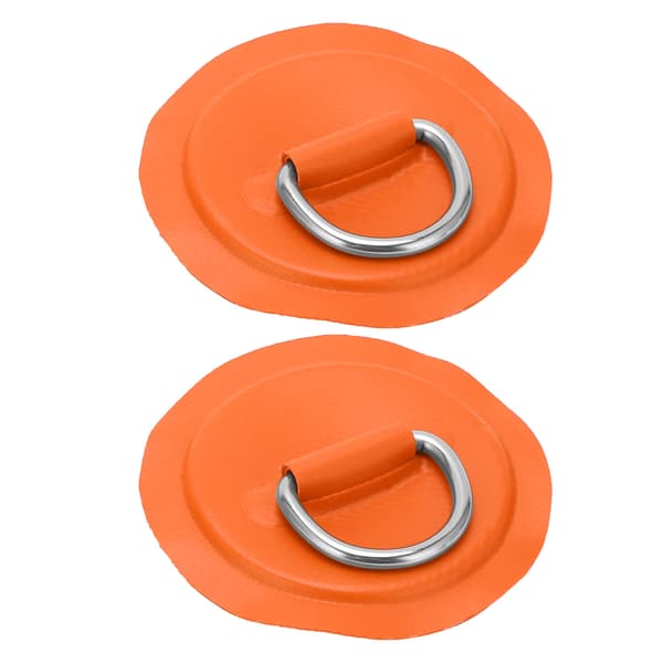 D-ring Pad Patch PVC Oppblåsbar Båt Flotte Jolle Kano Surfbrede Kajakk Bindingsbeslag Oransje