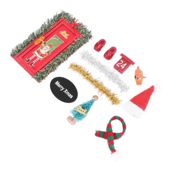 Dukkehussæt Juledekoration DIY Ferie Scene Model Legetøj til 1/12 1/6 skala dukkehus