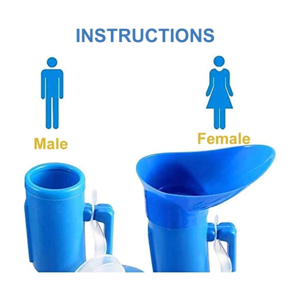 Bärbar urinflaska kissflaska för kvinnlig urinal, läckagesäker, 2000 ml, vit