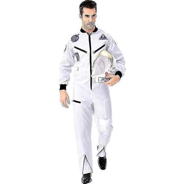Voksen Astronaut Rumdragt Kostume | Mænds Rollespil Cosplay Rummand Flyve Jumpsuit Uniform - Orange