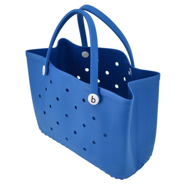 Beach Bag Durable Safe EVA Material Multi-functional Space-saving Portable Design with Round Holes Large Beach Bag Blue