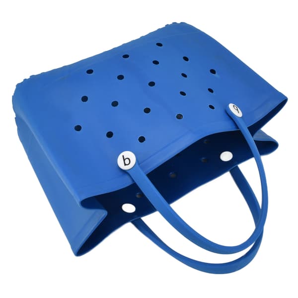 Beach Bag Durable Safe EVA Material Multi-functional Space-saving Portable Design with Round Holes Large Beach Bag Blue