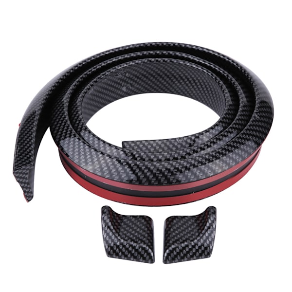 1,5 m/4,9 fot Kolfiber Mjukt Gummi Bil Baktak Trunk Spoiler Wing Lip Sticker Svart